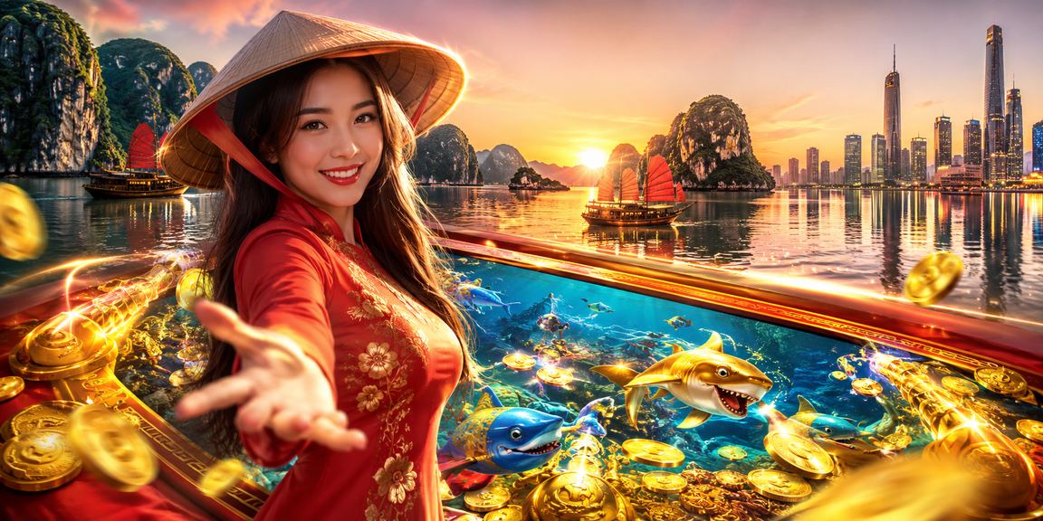 Không khí cá cược và giải trí tại vịnh Hạ Long với nón lá truyền thống