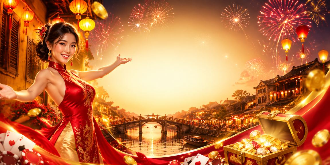 Lễ hội trò chơi bài tại Hội An với không khí đèn lồng và màu sắc rực rỡ