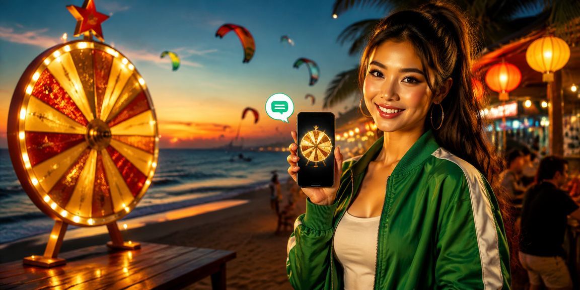 Không khí chợ đêm Mũi Né nhộn nhịp với trò chơi roulette và ánh đèn lễ hội